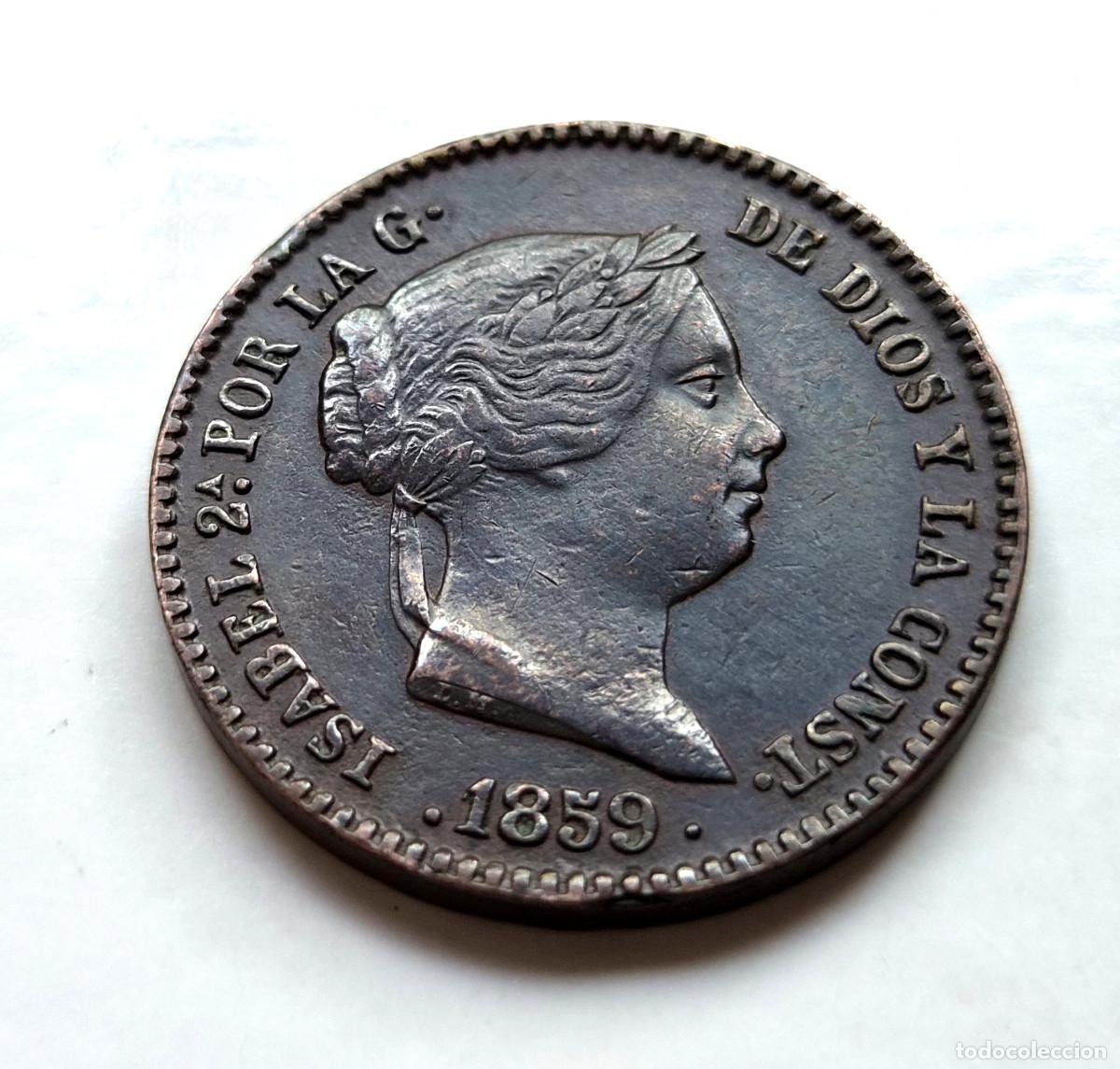 Monedas de Espa&ntilde;a: ISABEL 2&ordf; SEGOVIA. 10 CENTIMOS DE REAL 1859