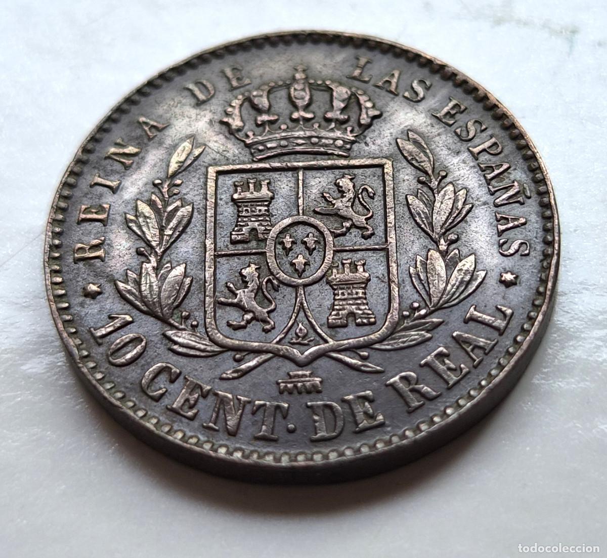 Monedas de Espa&ntilde;a: ISABEL 2&ordf; SEGOVIA. 10 CENTIMOS DE REAL 1859 - Foto 3