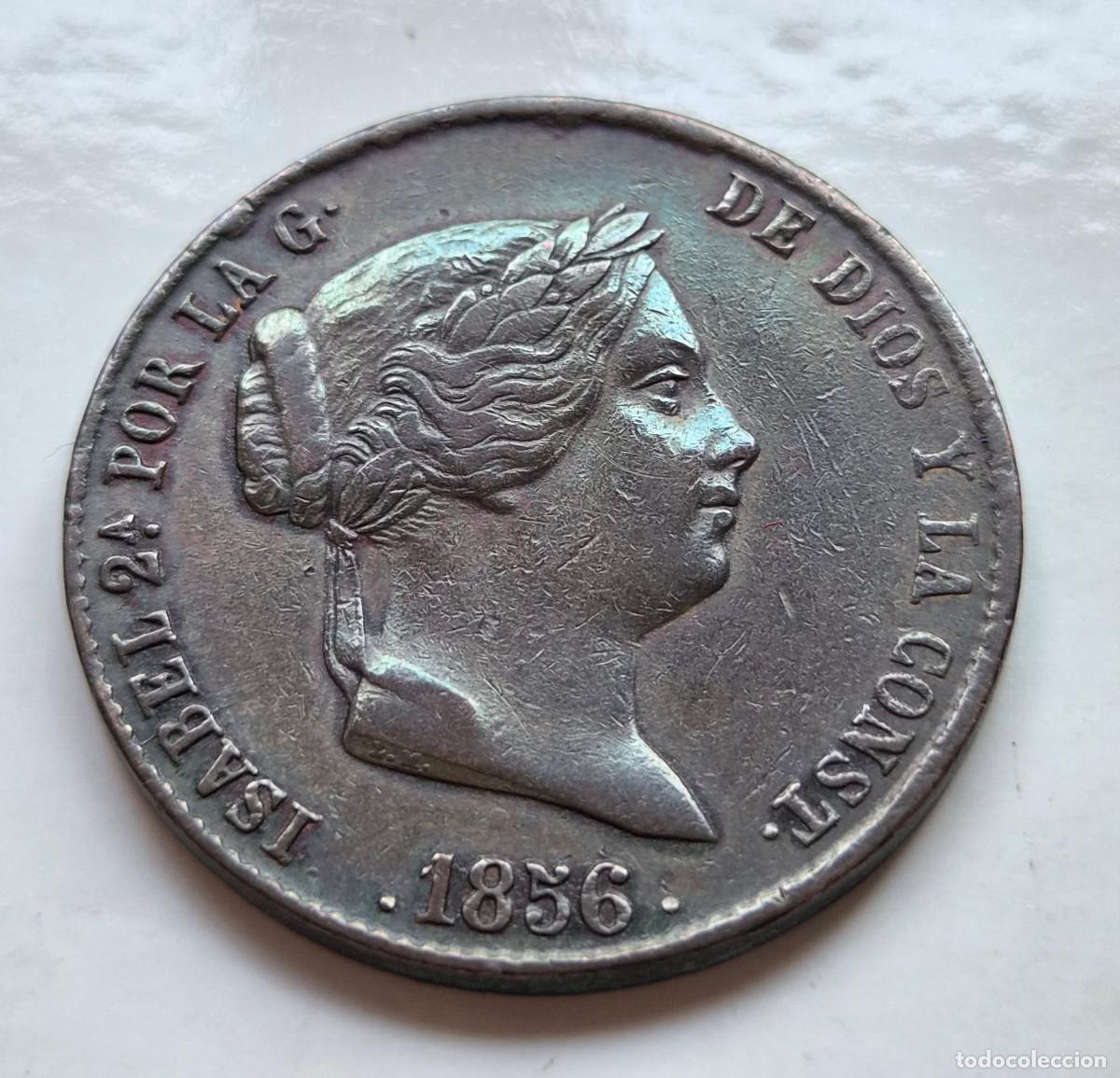 Monedas de Espa&ntilde;a: ISABEL 2&ordf; SEGOVIA. 25 CENTIMOS DE REAL 1856