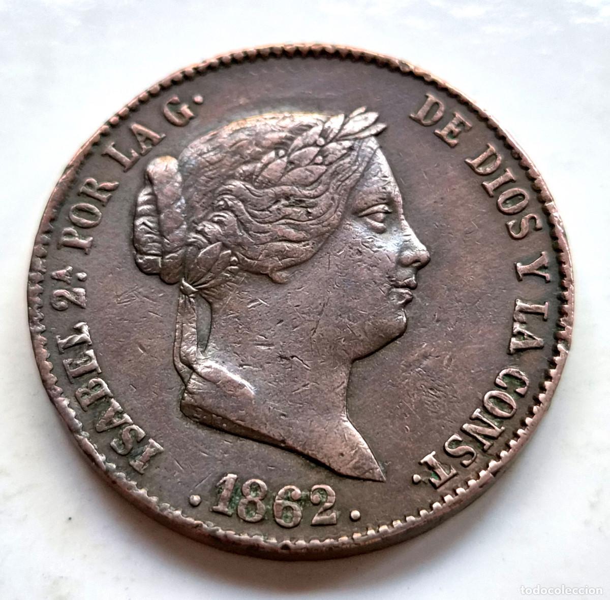 Monedas de Espa&ntilde;a: ISABEL 2&ordf; SEGOVIA. 25 CENTIMOS DE REAL 1862