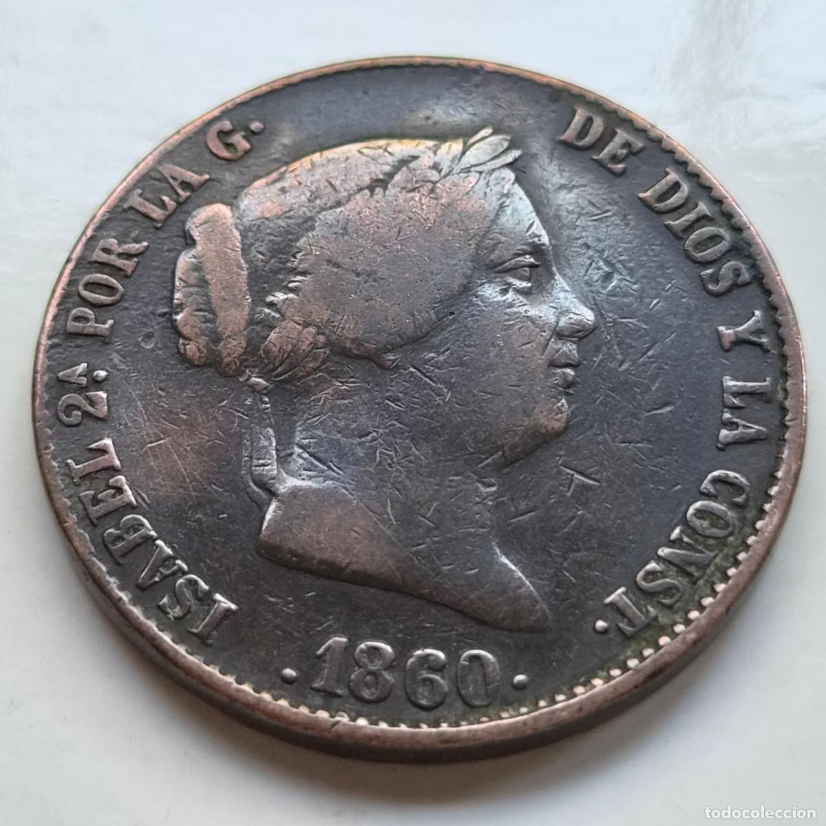 Monedas de Espa&ntilde;a: ISABEL 2&ordf; SEGOVIA. 25 CENTIMOS DE REAL 1860