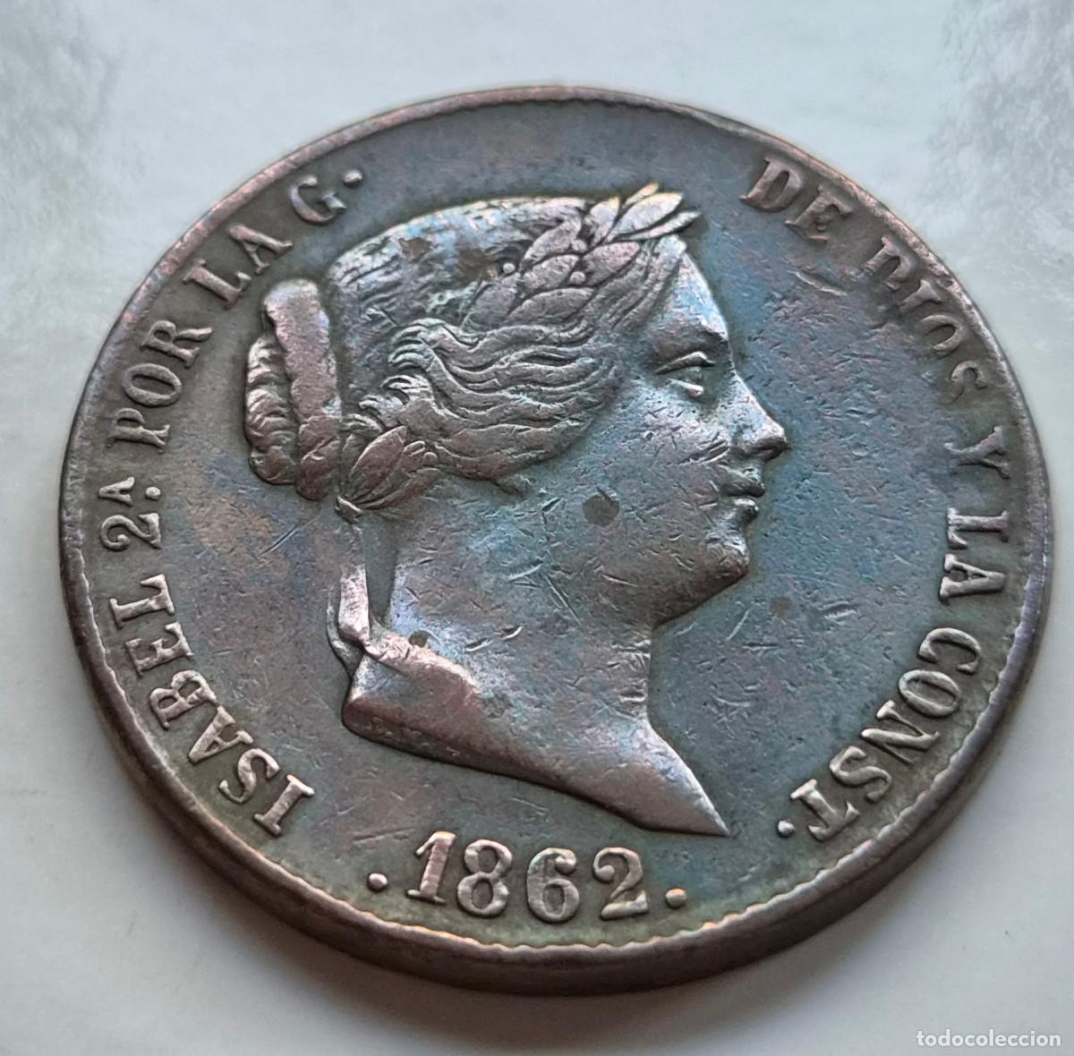 Monedas de Espa&ntilde;a: ISABEL 2&ordf; SEGOVIA. 25 CENTIMOS DE REAL 1862