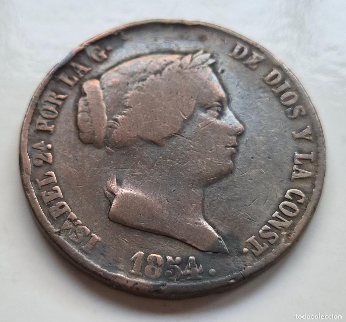 Monedas de Espa&ntilde;a: ISABEL 2&ordf; SEGOVIA. 25 CENTIMOS DE REAL 1854