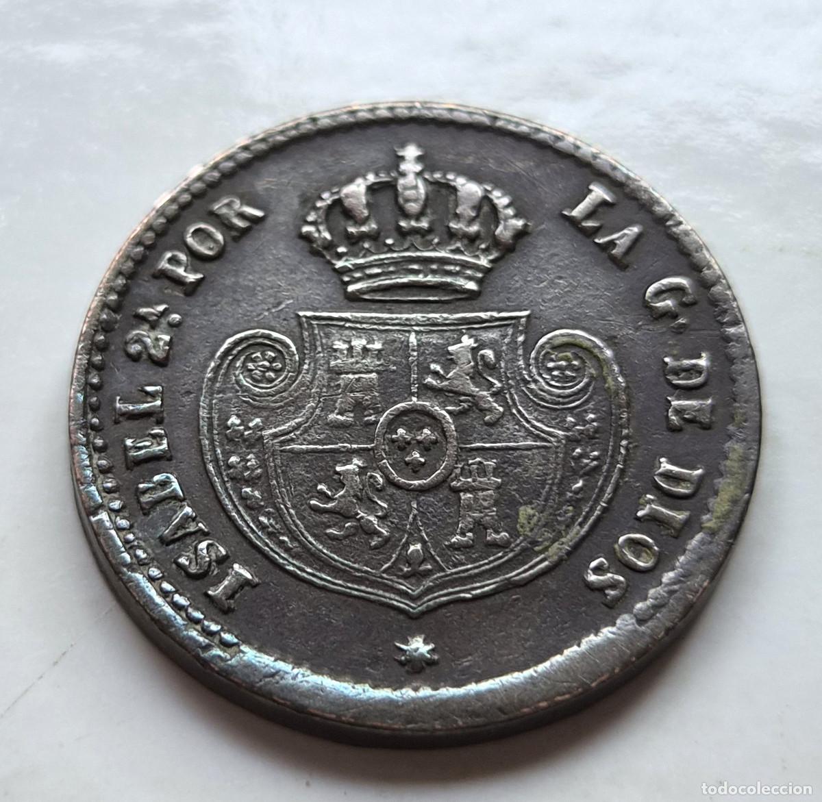 Monedas de Espa&ntilde;a: ISABEL 2&ordf; SEGOVIA. DECIMA DE REAL. 1853 - Foto 2