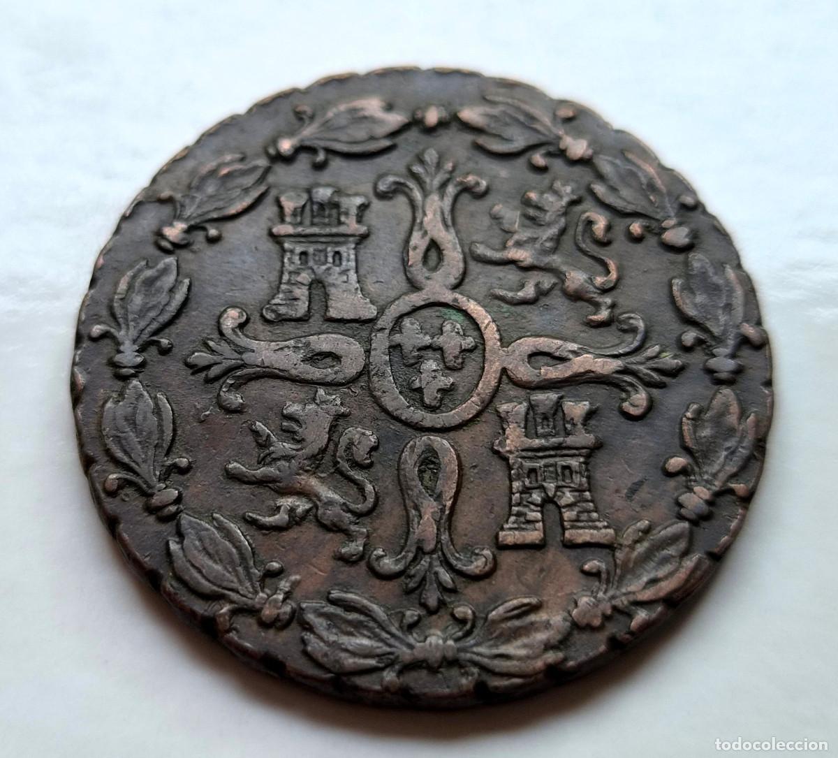 Monedas de Espa&ntilde;a: FERNANDO VI SEGOVIA 8 MARAVEDIS 1830 - Foto 2