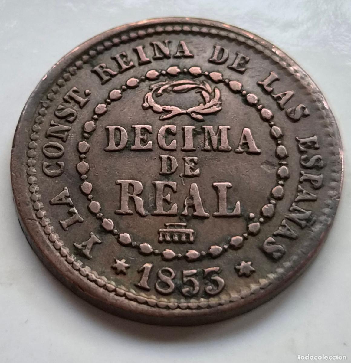 Monedas de Espa&ntilde;a: ISABEL 2&ordf; SEGOVIA. DECIMA DE REAL. 1853