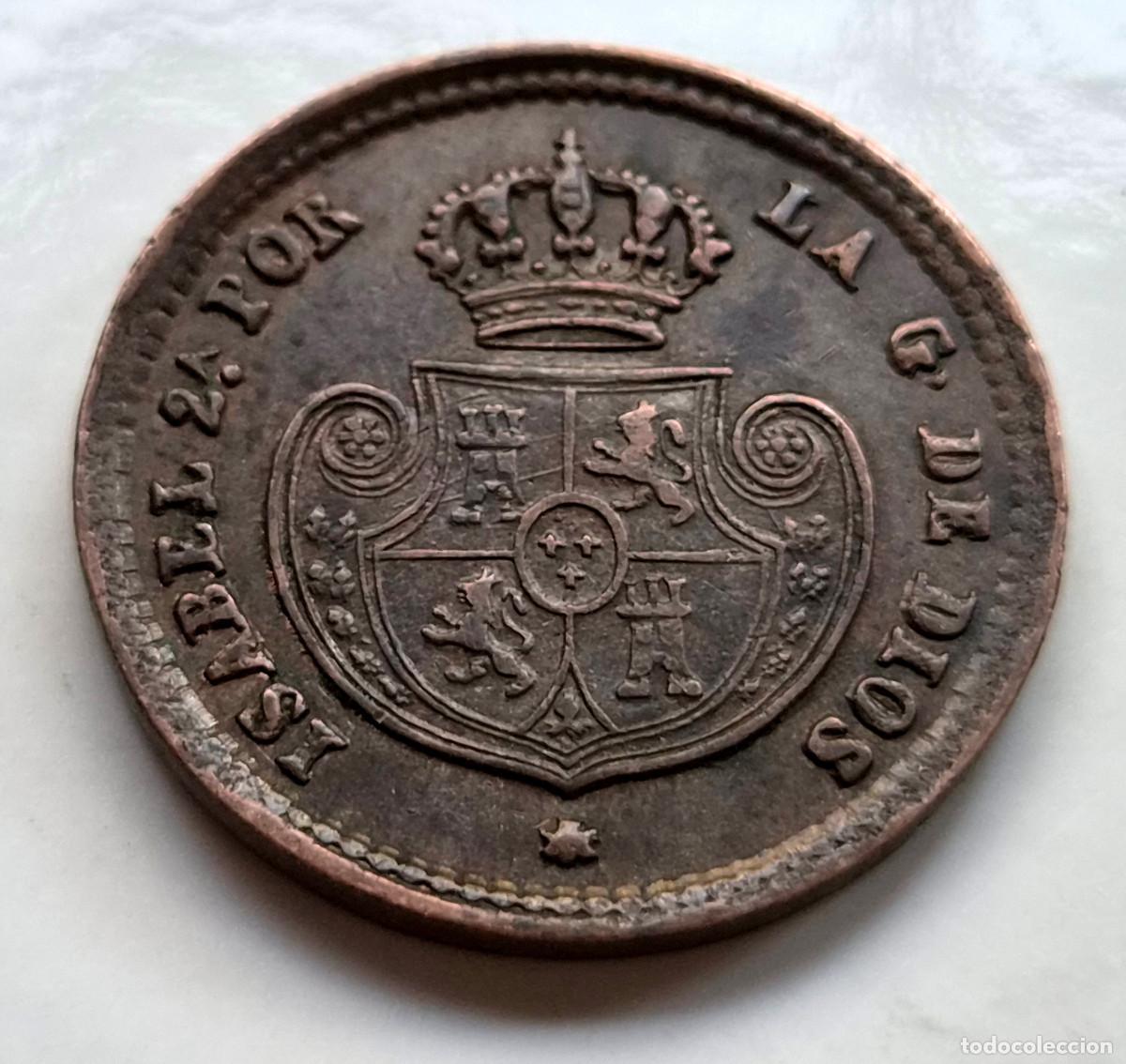 Monedas de Espa&ntilde;a: ISABEL 2&ordf; SEGOVIA. DECIMA DE REAL. 1853 - Foto 2