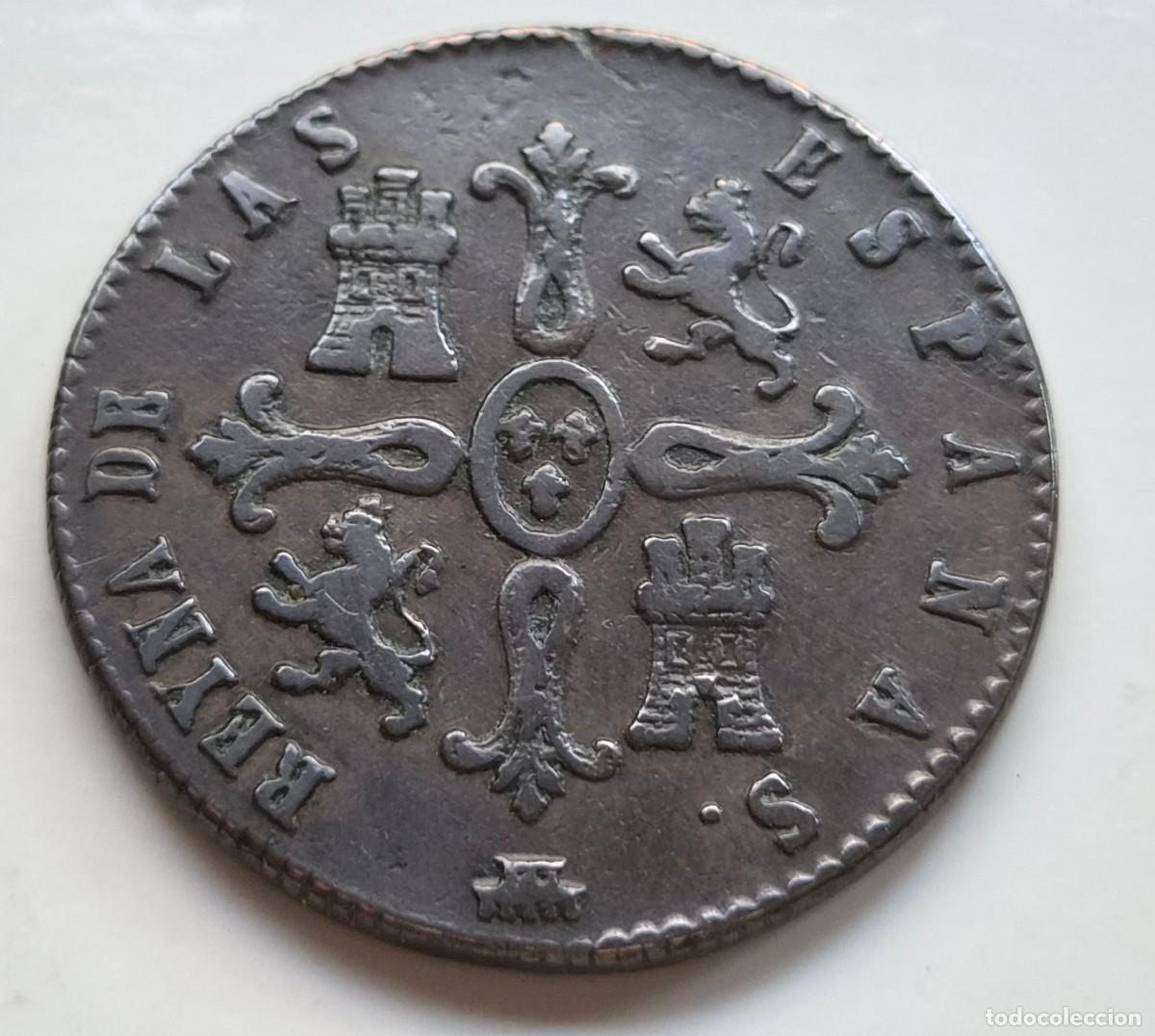 Monedas de Espa&ntilde;a: ISABEL 2&ordf; SEGOVIA 8 MARAVEDIS 1837 - Foto 2