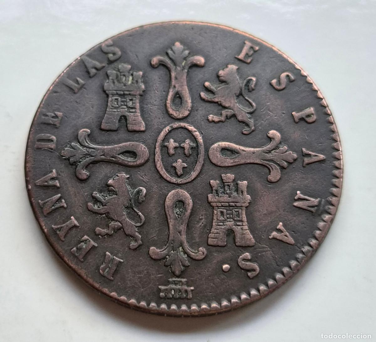 Monedas de Espa&ntilde;a: ISABEL 2&ordf; SEGOVIA 8 MARAVEDIS 1844 - Foto 2