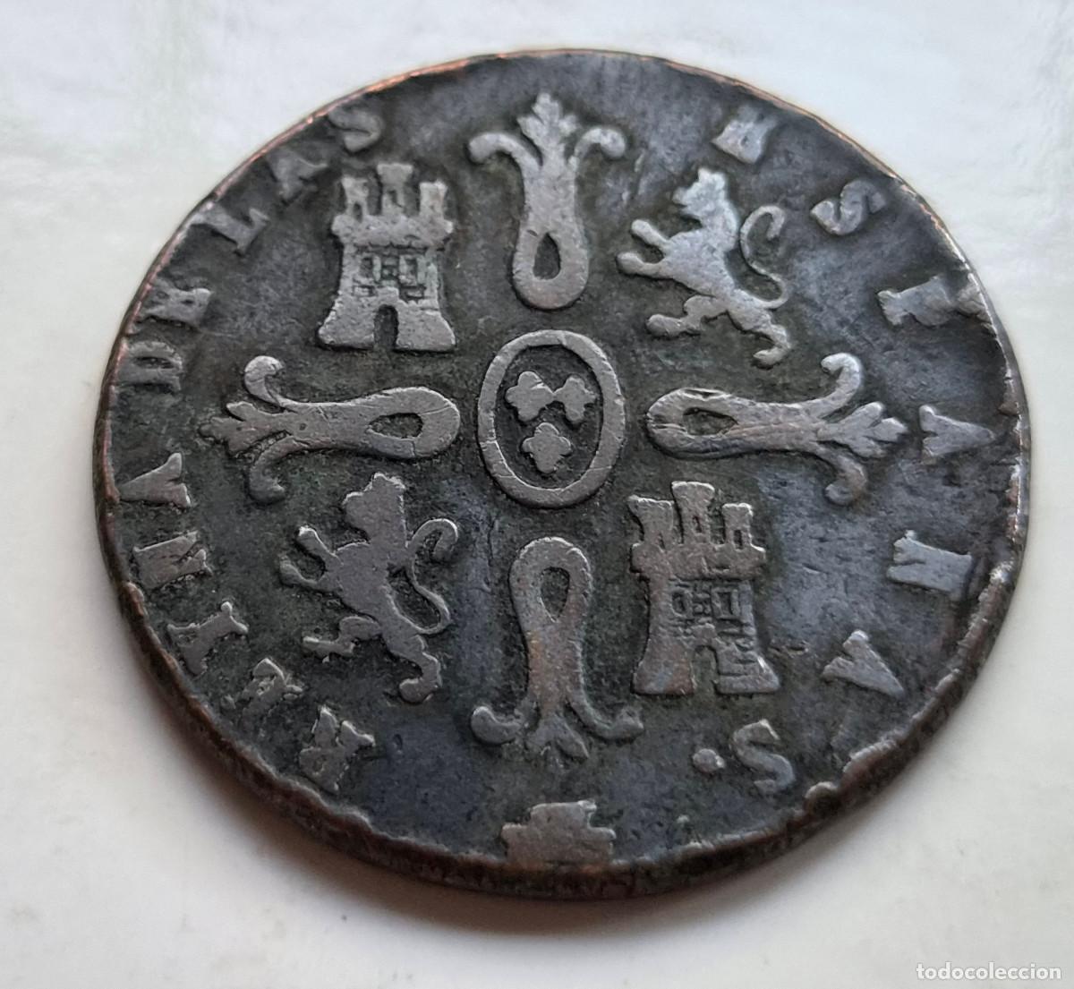 Monedas de Espa&ntilde;a: ISABEL 2&ordf; SEGOVIA 8 MARAVEDIS 1845 - Foto 2