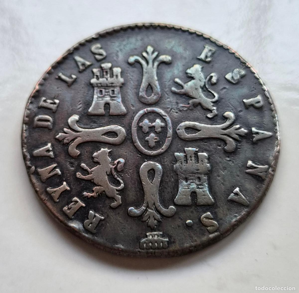 Monedas de Espa&ntilde;a: ISABEL 2&ordf; SEGOVIA 8 MARAVEDIS 1842 - Foto 2