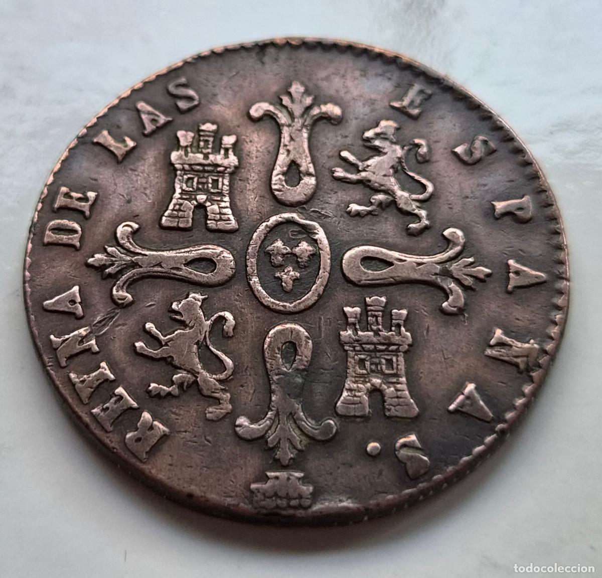 Monedas de Espa&ntilde;a: ISABEL 2&ordf; SEGOVIA 8 MARAVEDIS 1846 - Foto 2