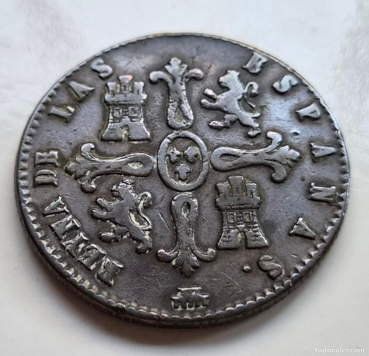 Monedas de Espa&ntilde;a: ISABEL 2&ordf; SEGOVIA 8 MARAVEDIS 1837 - Foto 2