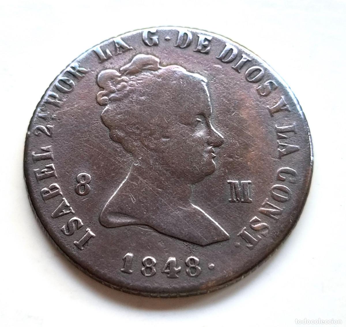 Monedas de Espa&ntilde;a: ISABEL 2&ordf; JUBIA 8 MARAVEDIS 1848