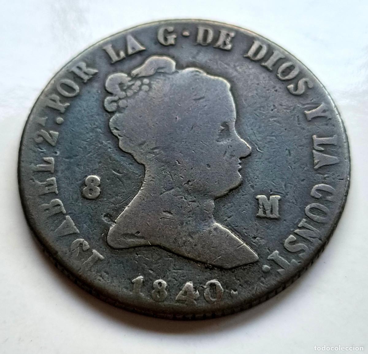 Monedas de Espa&ntilde;a: ISABEL 2&ordf; JUBIA 8 MARAVEDIS 1840 - Foto 1