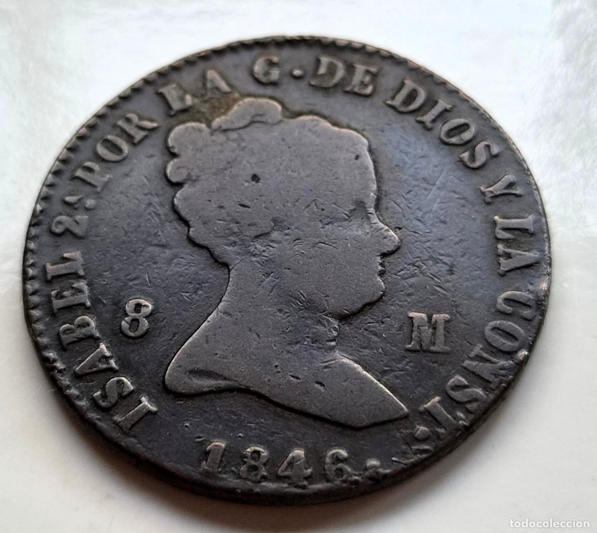 Monedas de Espa&ntilde;a: ISABEL 2&ordf; JUBIA 8 MARAVEDIS 1846