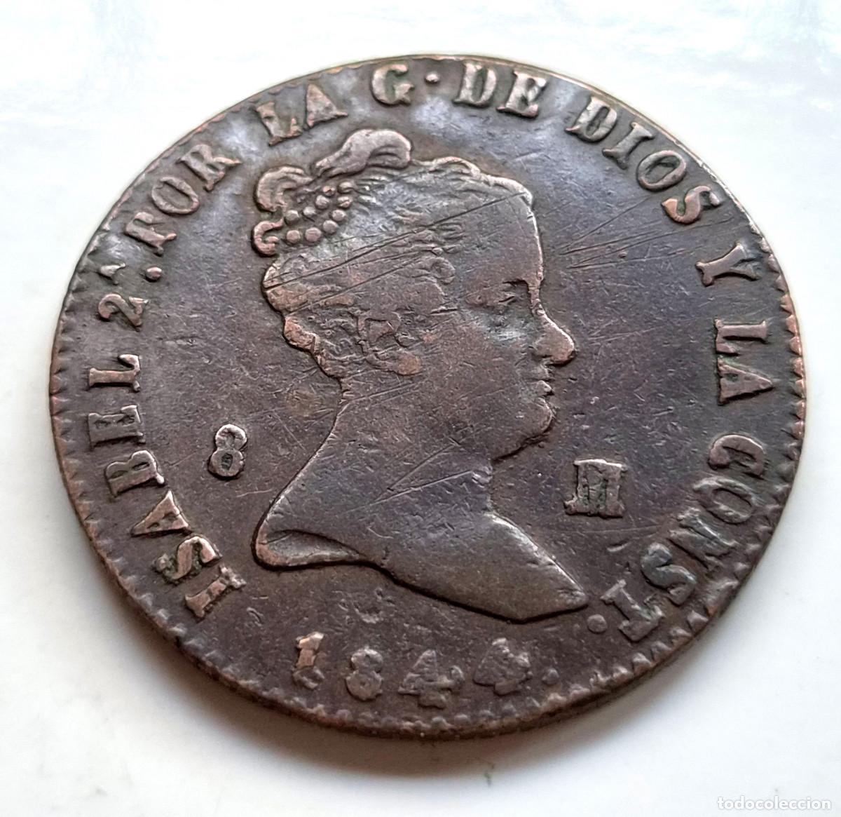 Monedas de Espa&ntilde;a: ISABEL 2&ordf; JUBIA 8 MARAVEDIS 1844 - Foto 1
