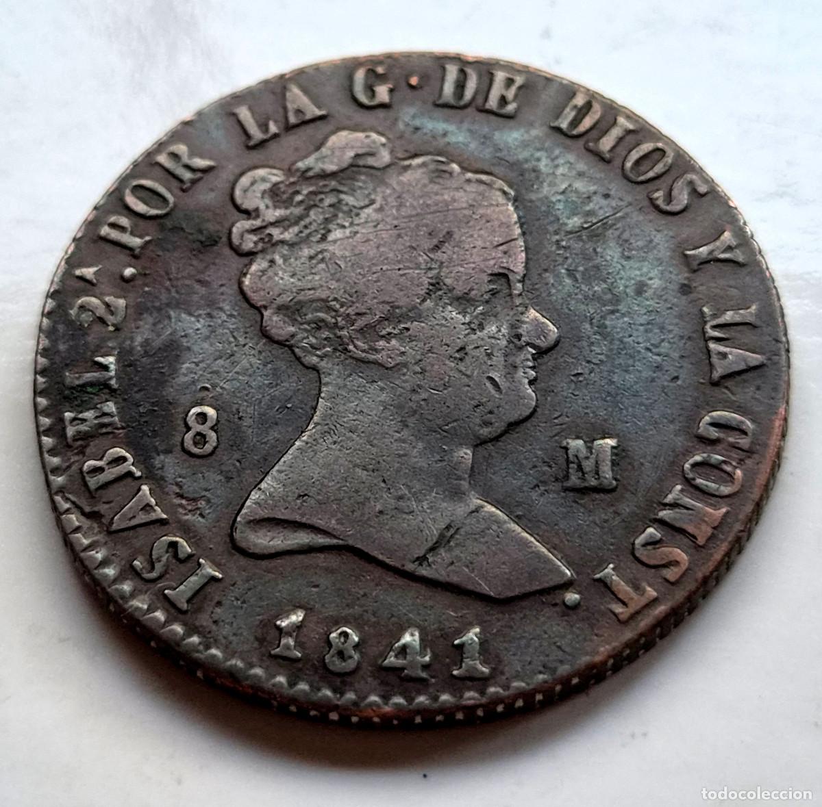 Monedas de Espa&ntilde;a: ISABEL 2&ordf; JUBIA 8 MARAVEDIS 1841