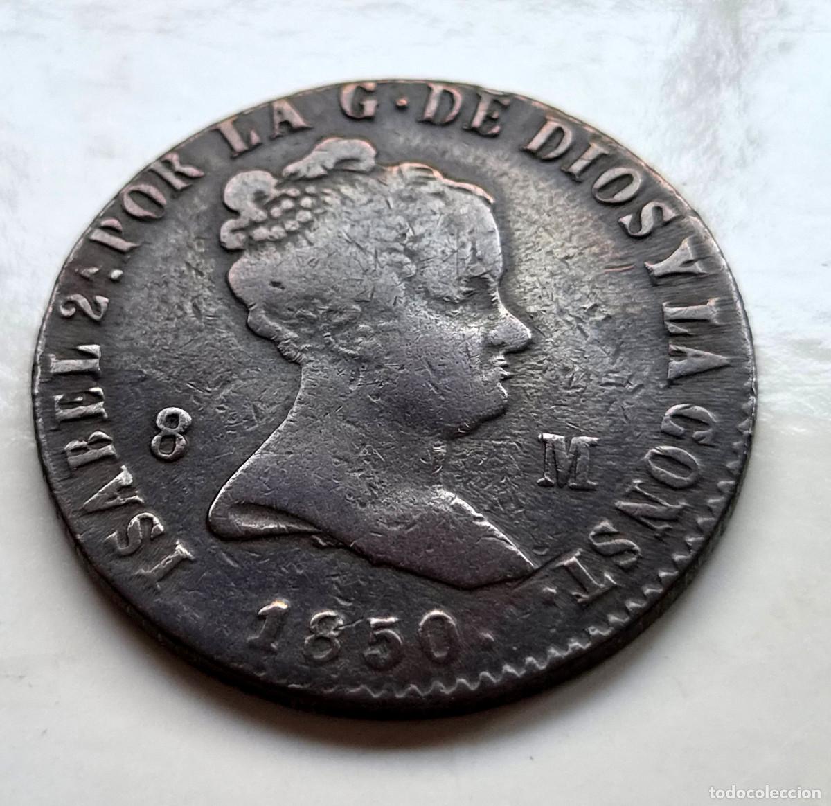 Monedas de Espa&ntilde;a: ISABEL 2&ordf; JUBIA 8 MARAVEDIS 1850 - Foto 1