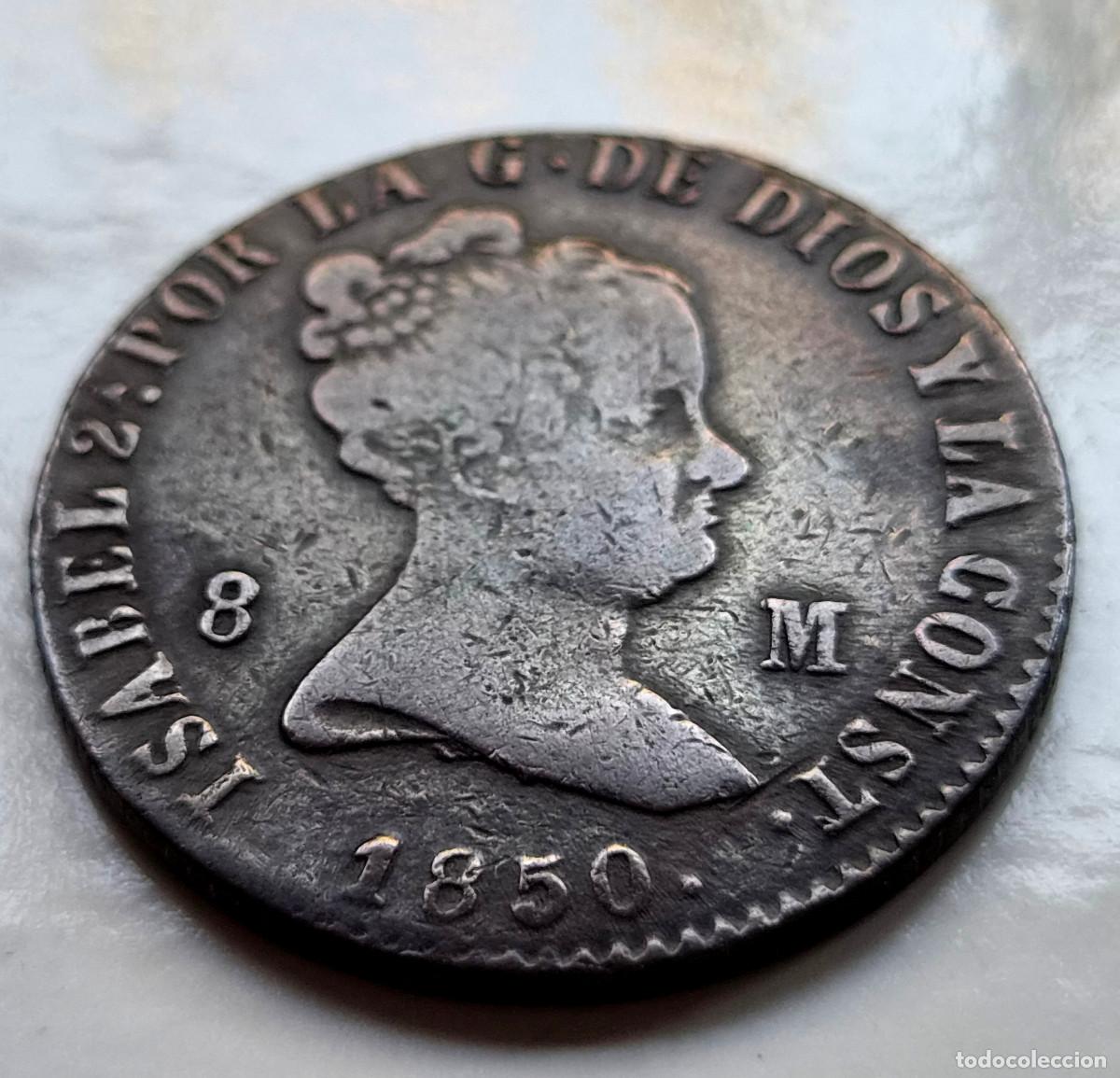 Monedas de Espa&ntilde;a: ISABEL 2&ordf; JUBIA 8 MARAVEDIS 1850 - Foto 2