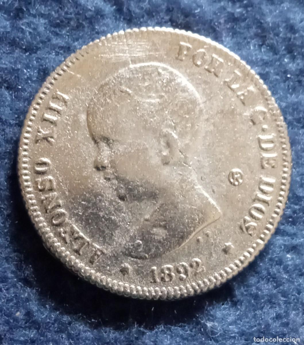Monedas de Espa&ntilde;a: Moneda de 2 pesetas Alfonso XIII de 1892