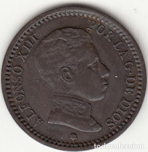 Monedas de Espa&ntilde;a: ALFONSO XIII: 2 CENTIMO 1904 SMV - ESTRELLAS ERROR / EXCELENTE CONSERVACION