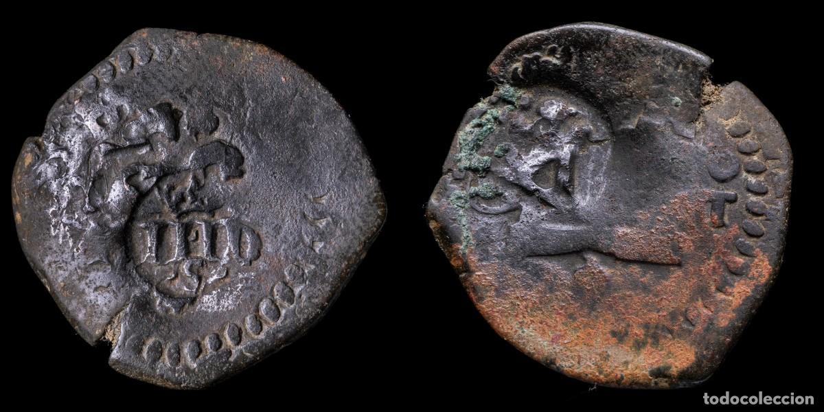 Monedas de Espa&ntilde;a: 1636, 4/6 Maravedis Philips III and IV Resello, Cuenca/ Sevilla Mint - 22 mm / 3,39 gr.