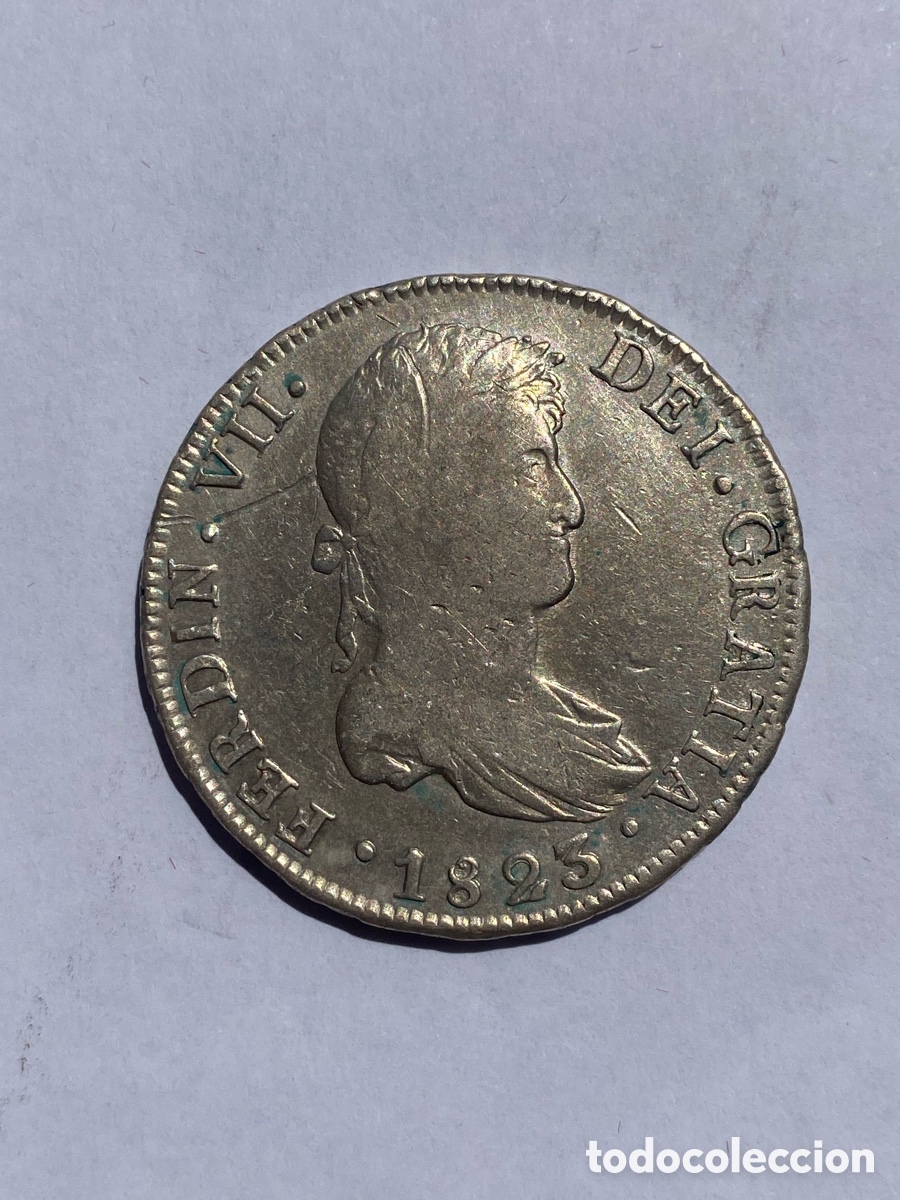 Monedas de Espa&ntilde;a: 8 Reales 1823 Fernando VII Potos&iacute; PJ