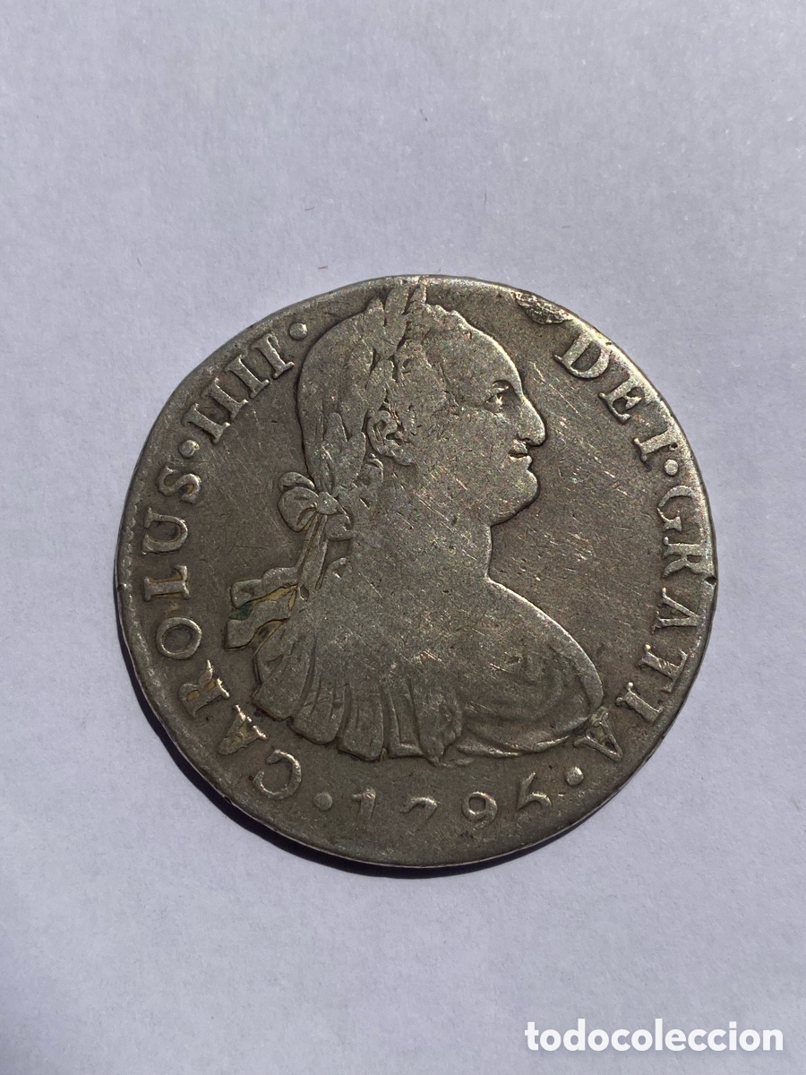 Monedas de Espa&ntilde;a: 8 Reales 1795 Carlos IV Lima IJ