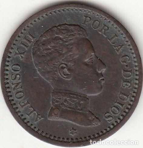 Monedas de Espa&ntilde;a: ALFONSO XIII: 2 CENTIMO 1905 SMV - ESTRELLAS 05 / EXCELENTE CONSERVACION - 2