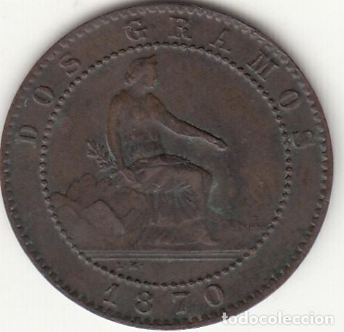 Monedas de Espa&ntilde;a: GOBIERNO PROVISIONAL: 2 CENTIMO 1870 OM / EXCELENTE CONSERVACION - 3
