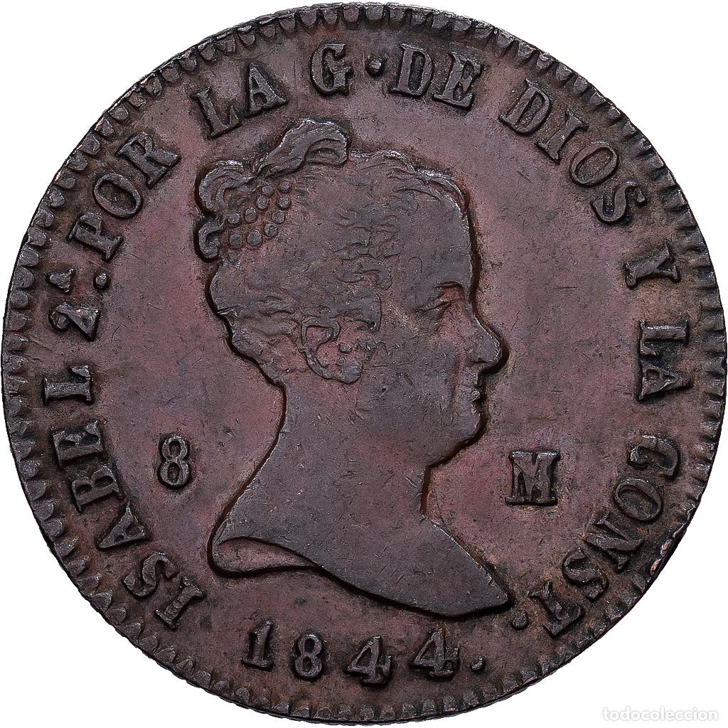 Monedas de Espa&ntilde;a: [#1551780] Espa&ntilde;a, Isabel II, 8 Maravedis, 1844, Jubia, Cobre, MBC+, KM:531.2