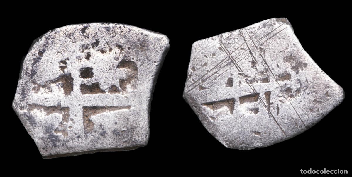 Monedas de Espa&ntilde;a: 1 Silver Real Macuquina Potosi mint (Spanish Cob) - 16 mm / 1,30 gr.A cob coin is a crude, irregular