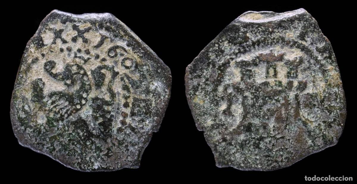 Monedas de Espa&ntilde;a: 1605, 2 Maravedis Philips III, Coru&ntilde;a Mint - 15 mm / 1.23 gr.