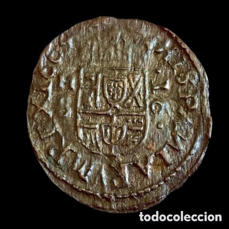 Monedas de Espa&ntilde;a: 16 Maravedis 1663. Rey de Espa&ntilde;a Felipe IV. Ceca Madrid - Foto 2