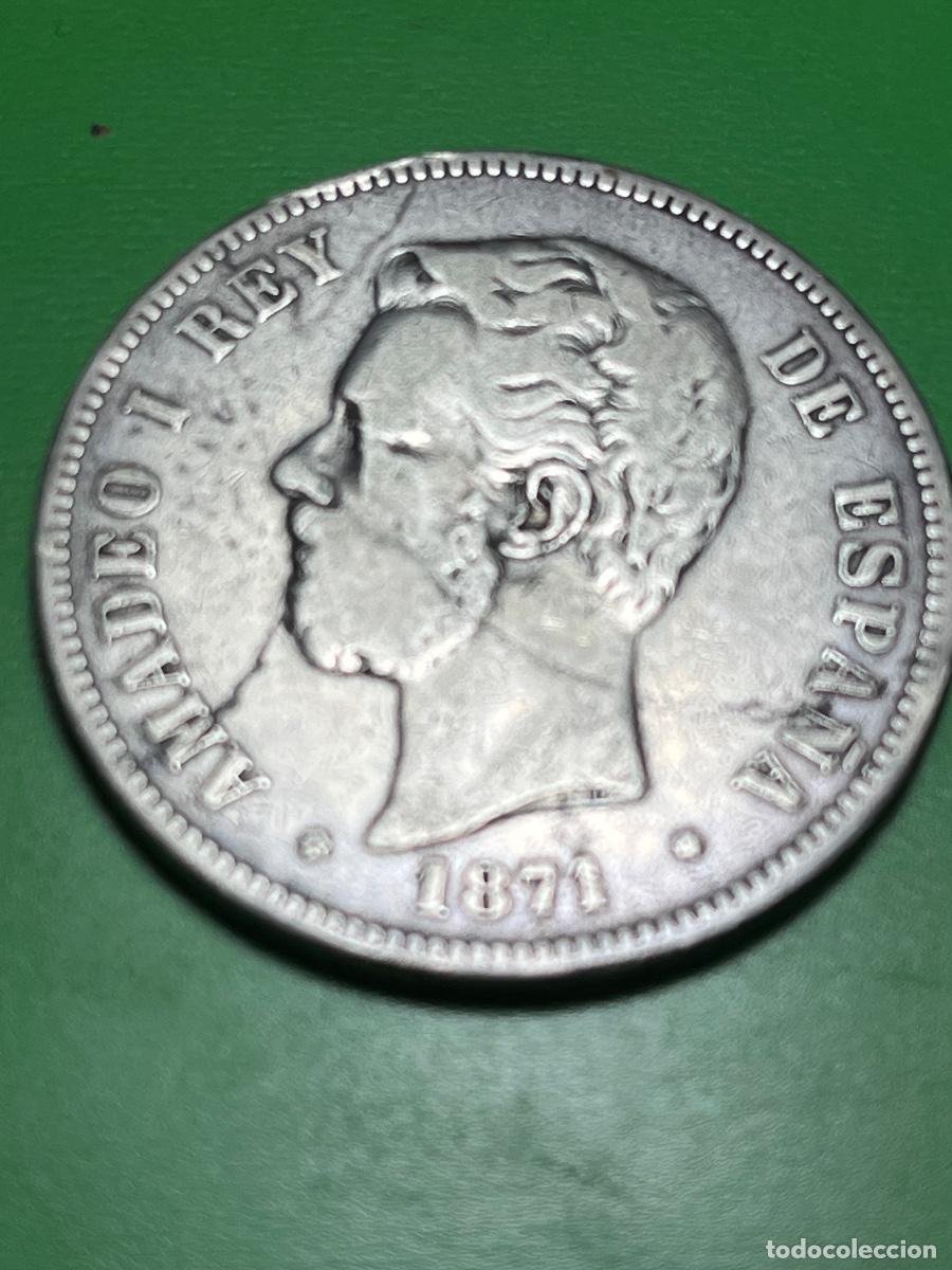 Monedas de Espa&ntilde;a: ESPA&Ntilde;A 5 pesetas de plata 1871. Amadeo I.