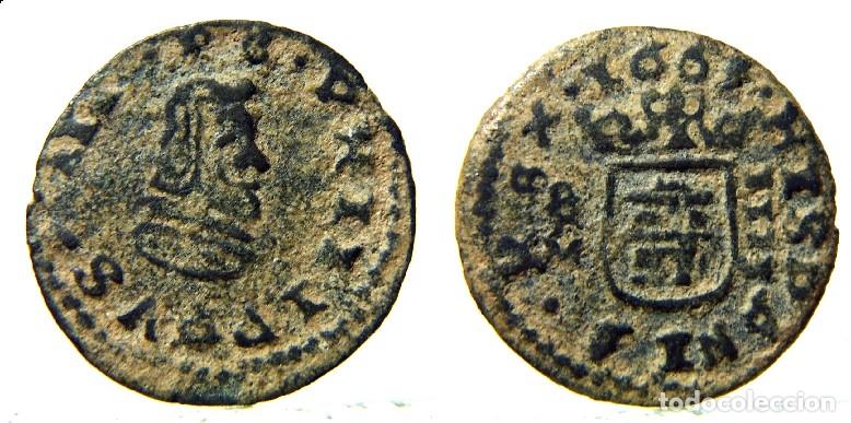 Monedas de Espa&ntilde;a: Moneda de Felipe IV 4 Maraved&iacute;s 1603 Trujillo sin limpiar