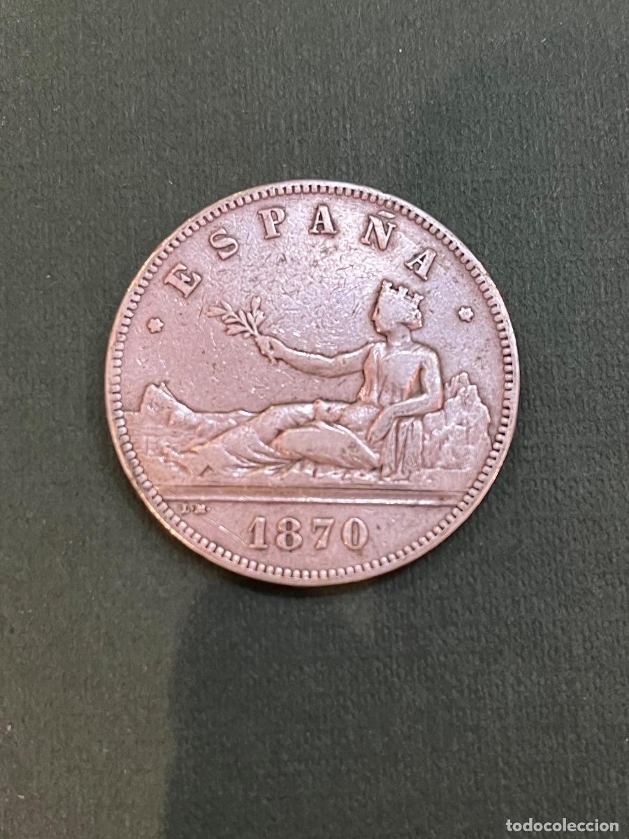 Monedas de Espa&ntilde;a: Espa&ntilde;a. 5 pesetas de plata. 1870.