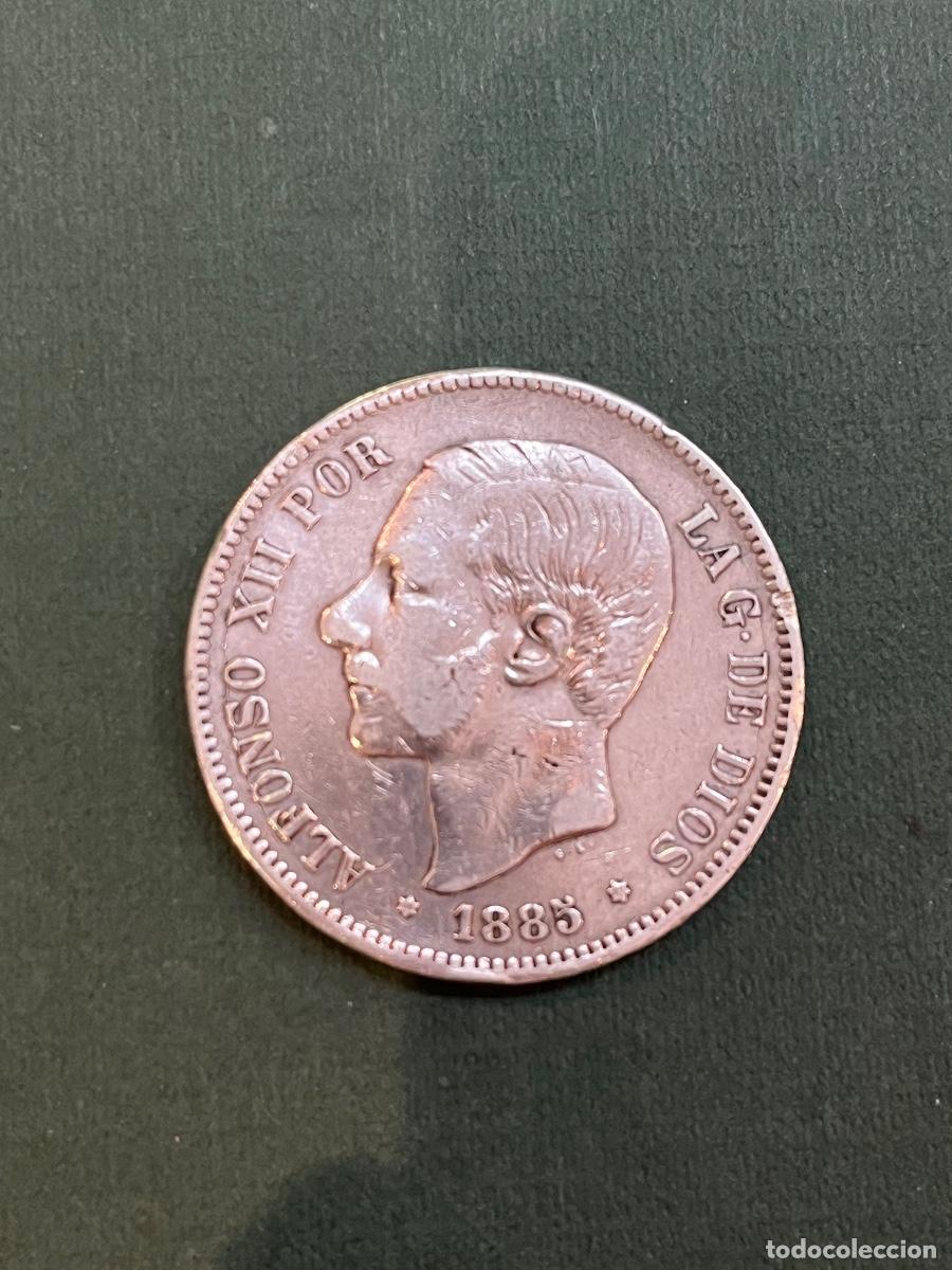 Monedas de Espa&ntilde;a: Espa&ntilde;a. 5 pesetas de plata. 1885. Alfonso XII.