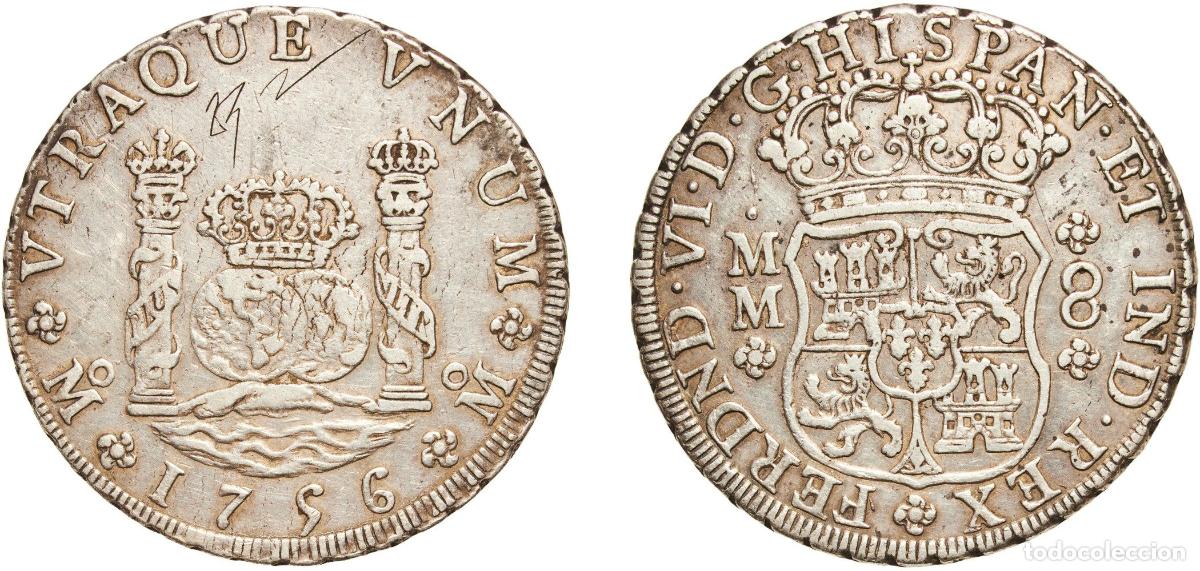 Monedas de Espa&ntilde;a: Mexico Spanish colony 1756 MM 8 Reales - Fernando VI Silver (.917) Casa de Moneda de M&eacute;xico Mint 26
