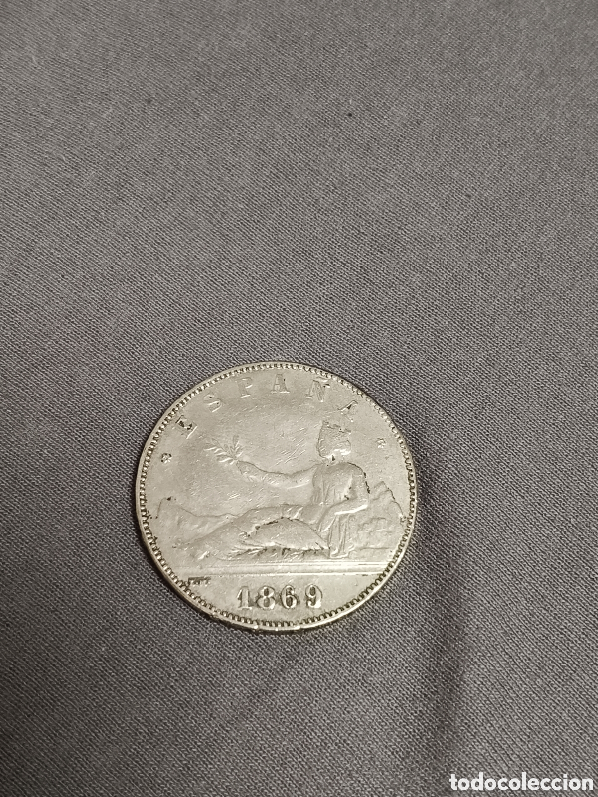 Monedas de Espa&ntilde;a: 5 Pesetas 1869 Aut&eacute;ntica