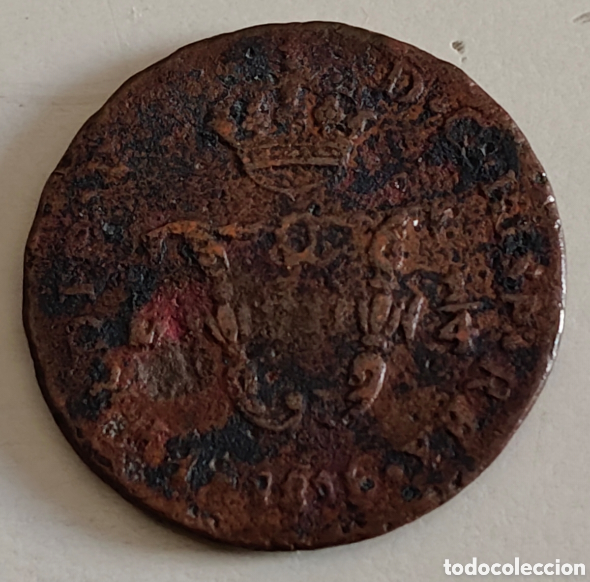 Monedas de Espa&ntilde;a: Moneda Espa&ntilde;a Mexico muy escaso 1/4 de tlaco 1/8 Real 1816 Fernando VII