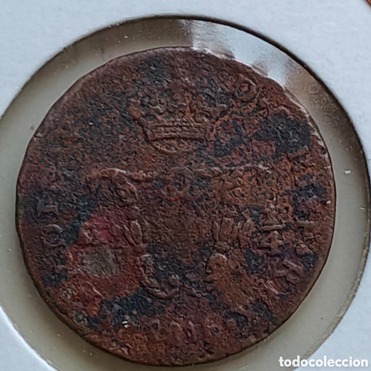 Monedas de Espa&ntilde;a: Moneda Espa&ntilde;a Mexico muy escaso 1/4 de tlaco 1/8 Real 1816 Fernando VII