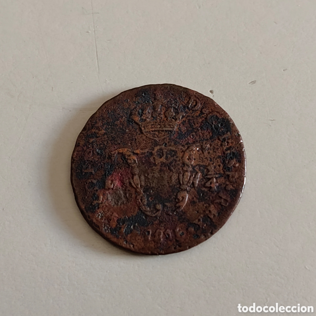 Monedas de Espa&ntilde;a: Moneda Espa&ntilde;a Mexico muy escaso 1/4 de tlaco 1/8 Real 1816 Fernando VII