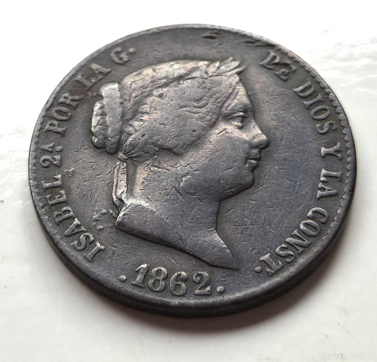 Monedas de Espa&ntilde;a: ISABEL 2&ordf; SEGOVIA. 25 CENTIMOS DE REAL 1862