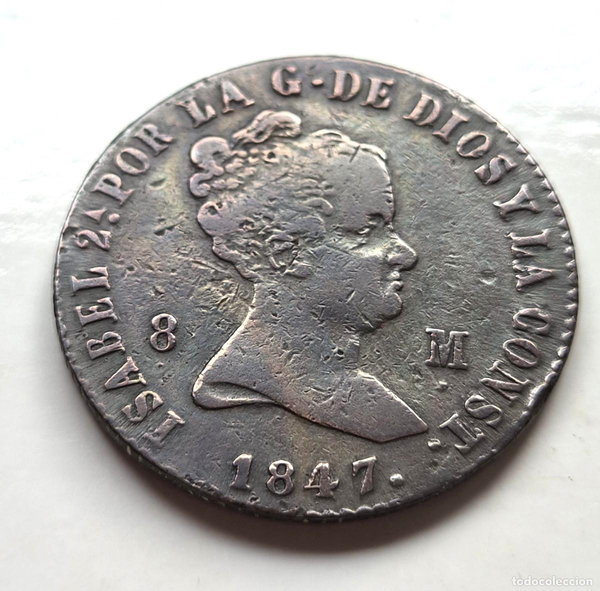 Monedas de Espa&ntilde;a: ISABEL 2&ordf; JUBIA 8 MARAVEDIS 1847 - Foto 1