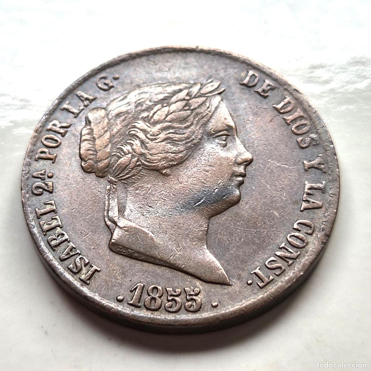 Monedas de Espa&ntilde;a: ISABEL 2&ordf; SEGOVIA. 25 CENTIMOS DE REAL 1855