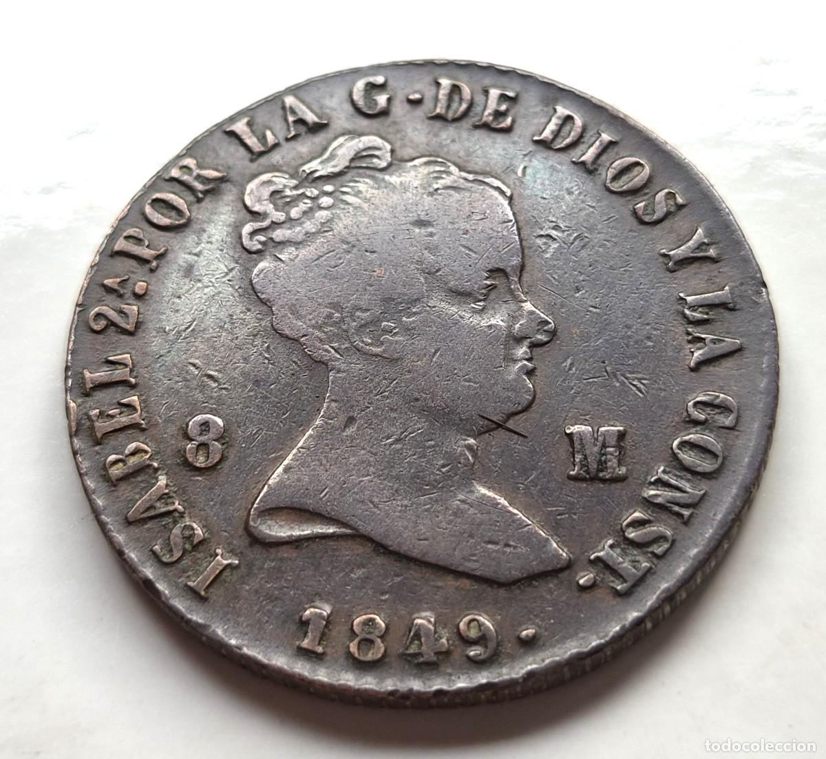 Monedas de Espa&ntilde;a: ISABEL 2&ordf; JUBIA 8 MARAVEDIS 1849 - Foto 1