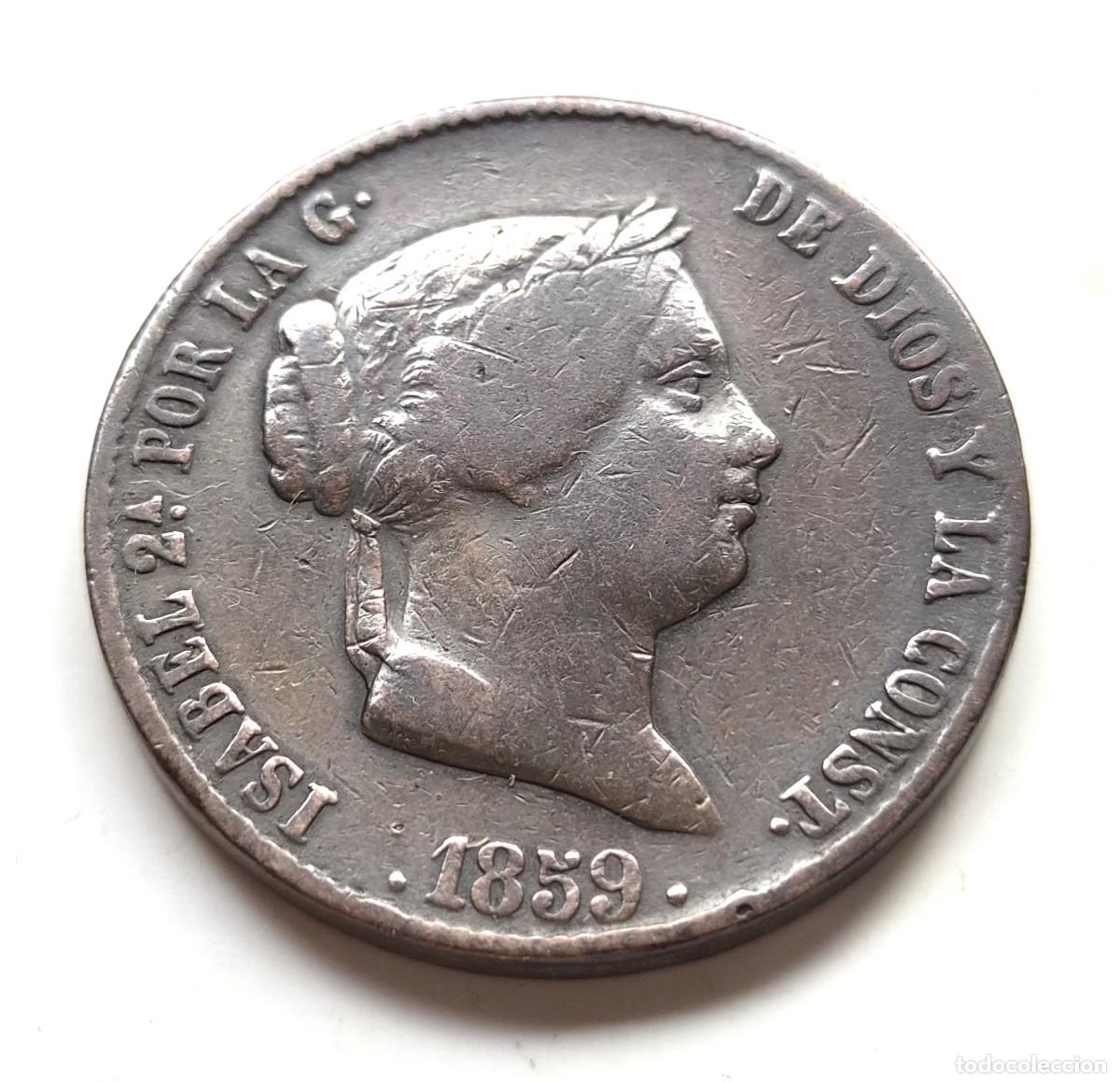 Monedas de Espa&ntilde;a: ISABEL 2&ordf; SEGOVIA. 25 CENTIMOS DE REAL 1859