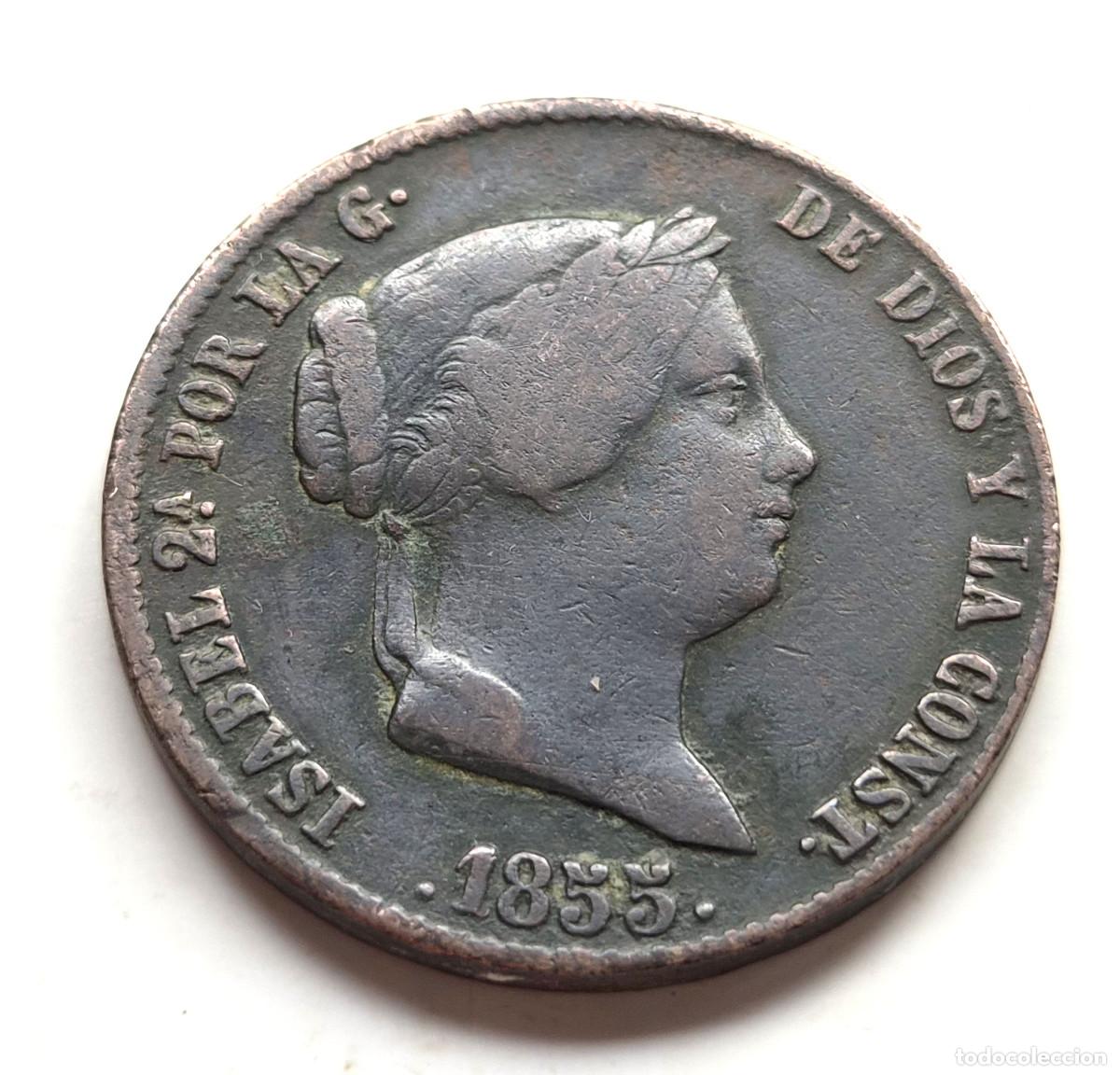 Monedas de Espa&ntilde;a: ISABEL 2&ordf; SEGOVIA. 25 CENTIMOS DE REAL 1855